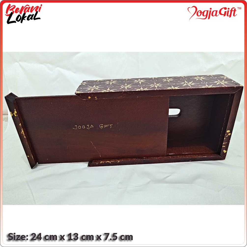 Wooden Desk Tissue Box Batik
